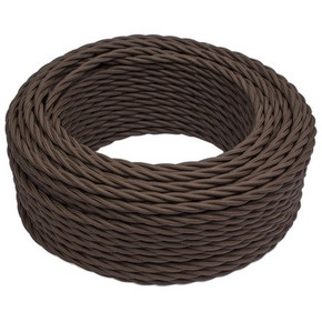 Ретро кабель 2*1,5 коричневый БИРОНИ