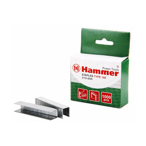 Скобы для степлера Hammer Flex 215-005 14мм, ширина 10мм, сечение 1.2мм, П-образные (тип 140), 1000