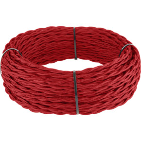 Ретро кабель витой 3х1,5 (красный) под заказ