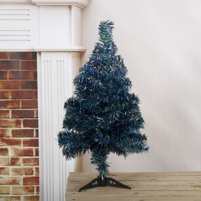 елка радуга с синим 60 см, d иголок 6 см, веток 60 шт, пласт подставка 703647