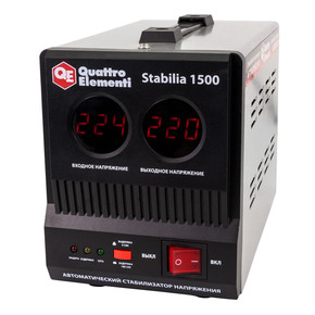 Стабилизатор напряжения QUATTRO ELEMENTI Stabilia 1500 (1500 ВА, 140-270 В, 3,9 кг)(1500 ВА, 140-270 В, 3,9 кг)