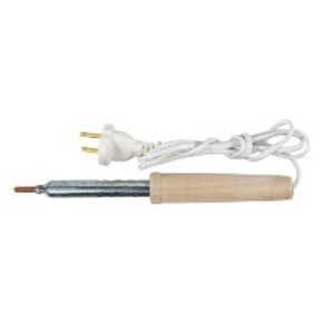 Паяльник 220 В, деревянная ручка, плоское медное жало D=5 мм, 25 Вт (12-0225)