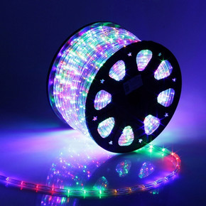 LED шнур 11 мм, круглый, 100 м, фиксинг, 2W-LED/м-24-220V, в компл. набор д/подкл. RGB 767713