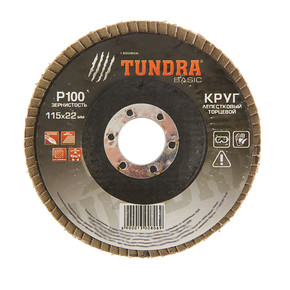 Круг лепестковый торцевой TUNDRA basic, 115 х 22 мм, Р100 1300806