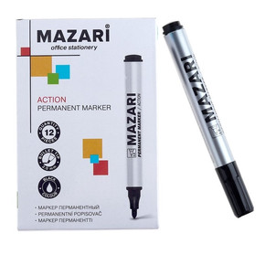 Маркер перманентный 2.0 мм MAZARi Action М-5007 черный 2362993