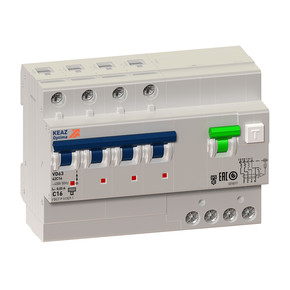 Выключатель автоматический дифференциального тока 2п C 16А 30мА тип A 6кА OptiDin VD63 УХЛ4 КЭАЗ 103