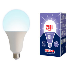Лампа светодиодная LED-A95-30W/6500K/E27/FR/NR Norma мат. картон Volpe UL-00005606
