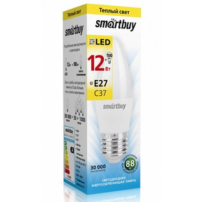 Светодиодная (LED) Лампа Smartbuy-C37-12W/3000 (SBL-C37-12-30K-E27)