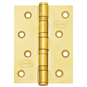 Петля дверная универсальная, 2 опорные шайбы, 100 мм, золото