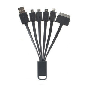 Кабель Robiton Multicord P9 USB(A)шт. - microUSB, miniUSB, iphone4/5, черный, PH1, 15190