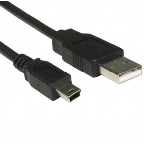 Кабель USB2.0 A--> mini B 5P 1,8 m черный в пакете (К619)/200/