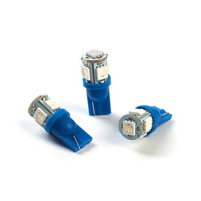 Лампа светодиодная KS, Т10 (W2,1-9,5d) 12 В, синяя, 5 SMD 5050 диод, б/цокольная 3330100