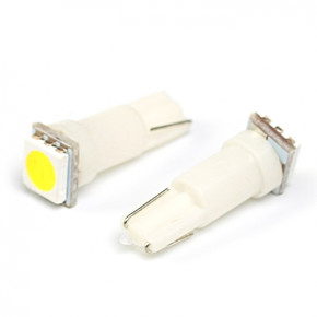 Лампа светодиодная KS, Т5 (W2,0-4,6d), 12 В, белая, 1 SMD 5050 диод, б/цокольная малая 3330117