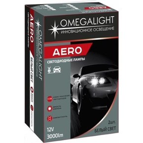 Лампа светодиодная, Omegalight Aero, H3 3000 lm, набор 2 шт 4328726