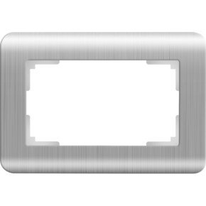 WL12-Frame-01-DBL / Рамка для двойной розетки (серебряный)