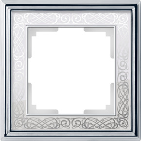 WL77-Frame-01/ Рамка на 1 пост (хром/белый)