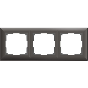 WL14-Frame-03/ Рамка на 3 поста (серо-коричневый)