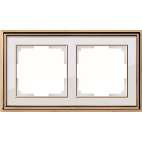 WL17-Frame-02/ Рамка на 2 поста (золото/белый)