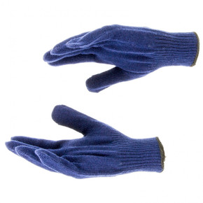Перчатки трикотажные, акрил, синий, оверлок Россия Сибртех