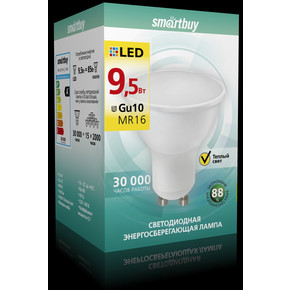 Светодиодная (LED) Лампа Smartbuy-Gu10-9_5W/3000 (SBL-GU10-9_5-30K/100