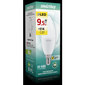 Светодиодная (LED) Лампа Smartbuy-C37-9,5W/3000 (SBL-C37-9_5-30K-E14)