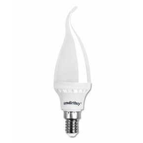 Светодиодная (LED) Свеча на ветру матовая Лампа Smartbuy-C37-05W/3000/E14 (SBL-C37Tip-05-30K-E14)