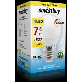 Светодиодная (Диммер) (LED) Лампа Smartbuy-G45D-07W/3000 (SBL-G45D-07-30K-E27)