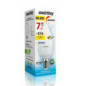 Светодиодная (Диммер) Лампа Smartbuy-C37-07W/3000/E14 (SBL-C37D-07-30K-E14)