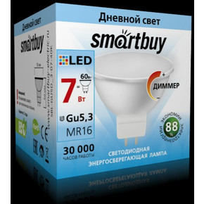 Светодиодная (Диммер) Лампа Smartbuy-Gu5,3-07W/4000 (SBL-GU5D_3-07-40K)