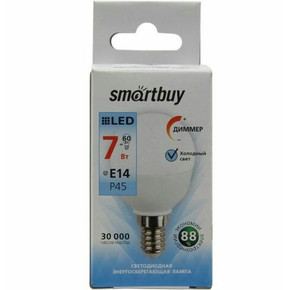 Светодиодная (Диммер)(LED)Лампа Smartbuy-P45D-07W/4000 (SBL-P45D-07-40K-E14)