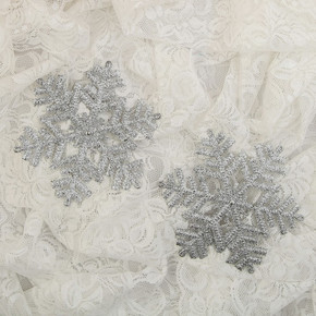 украшение елочное снежинка (набор 2 шт) d-16 см серебро 1113527