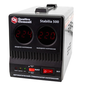 Стабилизатор напряжения QUATTRO ELEMENTI Stabilia 500(500 ВА, 140-270 В, 2,4 кг)