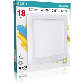 Встраиваемый (LED) светильник DL Smartbuy Square-18w/4000K/IP20 (SBL-DLSq-18-4K)/30