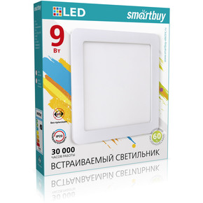 Встраиваемый (LED) светильник DL Smartbuy Square-9w/4000K/IP20 (SBL-DLSq-9-4K)/40