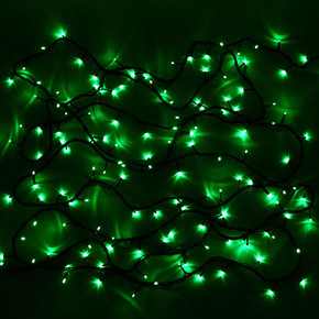 Электрогирлянда LED100-5-G светодиодная зеленая 100LED. 5м,8 режимов