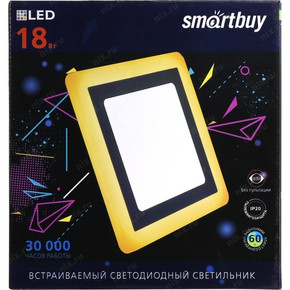 Встраиваемый (LED) светильник Квадрат с подсветкой DLB Smartbuy-18w/6500K+O/IP20 (SBLSq-DLB-18-65K-O