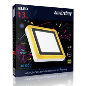 Накладной (LED) светильник Квадрат с подсветкой DLB Smartbuy-13w/6500K+O/IP20 (SBLSq1-DLB-13-65K-O)