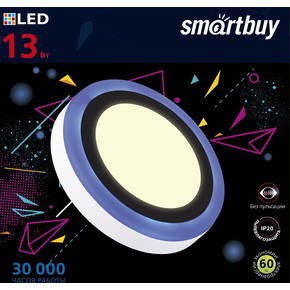 Накладной (LED) светильник с подсветкой DLB Smartbuy-13w/3000K+B/IP20 (SBL1-DLB-13-3K-B)