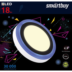 Накладной (LED) светильник с подсветкой DLB Smartbuy-18w/3000K+B/IP20 (SBL1-DLB-18-3K-B)