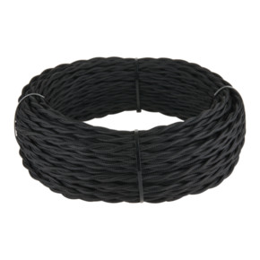 Ретро кабель витой 3х1,5 (черный) 20 м (под заказ)