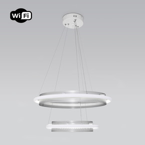 Подвесной светодиодный светильник с системой Умный дом 90241/2 белый/ серебро Smart