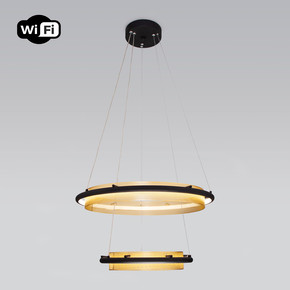 Подвесной светодиодный светильник с системой Умный дом 90241/2 черный/ золото Smart