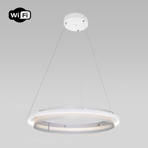 Подвесной светодиодный светильник с системой Умный дом 90241/1 белый/ серебро Smart