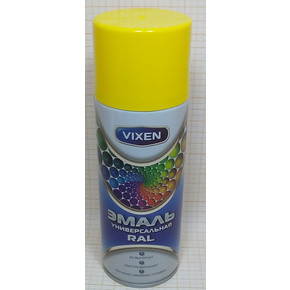 VIXEN Эмаль универсальная RAL желтая (RAL 1018) аэрозоль 12х520 мл.