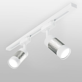 Трековый светильник для однофазного шинопровода Mizar GU10 Белый/серебро MRL 1007